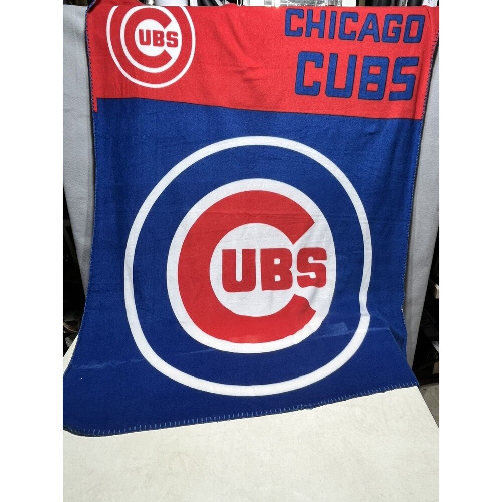 Chicago Cubs MLB Fleece Throw Blanket 40x50 Northwest Blue Red Logo